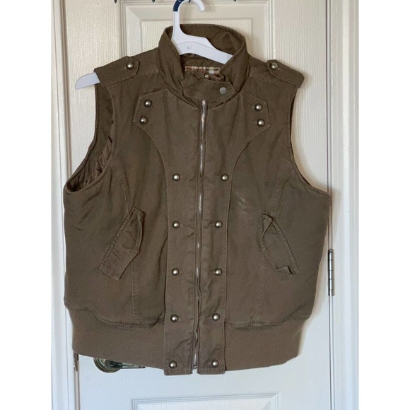 Twenty Twenty Women’s Full Zip With Pockets Large Brown Vest Jacket 20” Pit2Pit - Picture 6 of 7